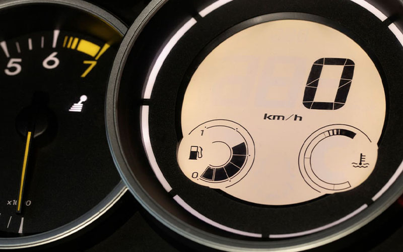 Fuel level inside of a vehicle.